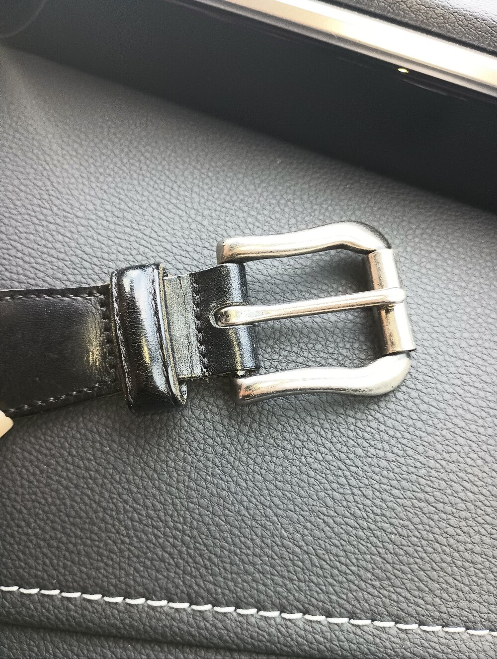 Coach Men's Woven Braided Leather Belt 42 Inch Vintage Black With Silver Buckle - Picture 5 of 9